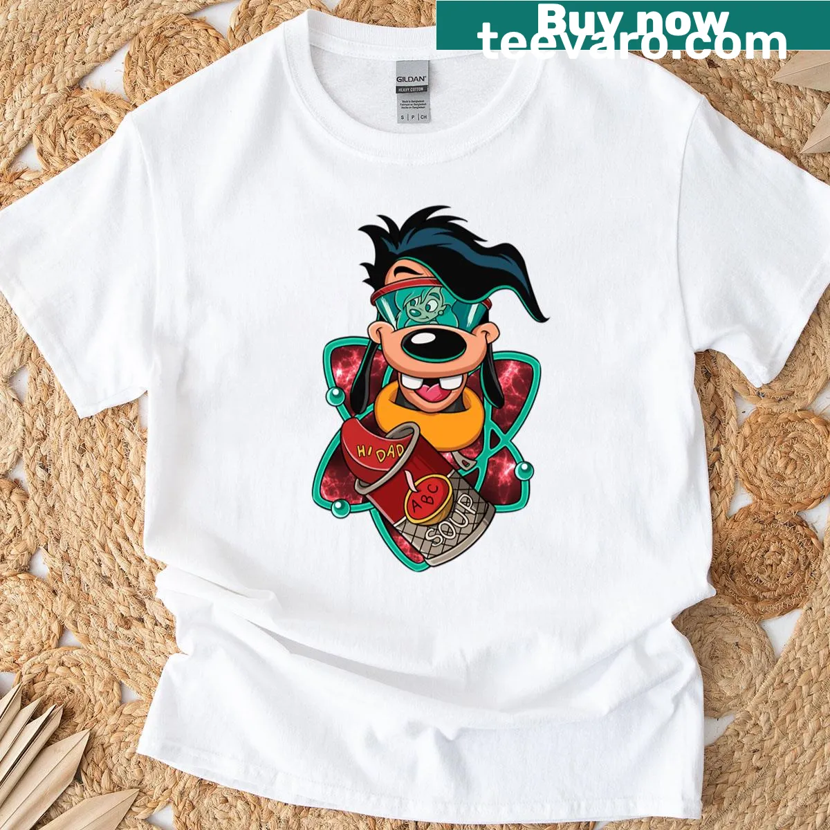 Cartoon T-shirt featuring characters from 'The Goofy Movie' — on a men's t-shirt