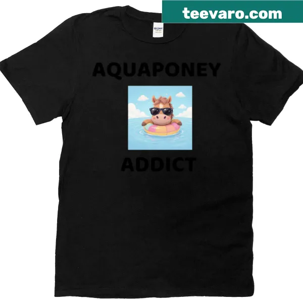 Funny aquapony-themed T-shirt with an illustration of an aquatic pony.