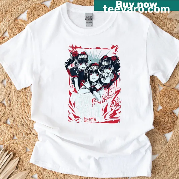 Illustrative Baby Metal design T-shirt showcasing playful music theme.