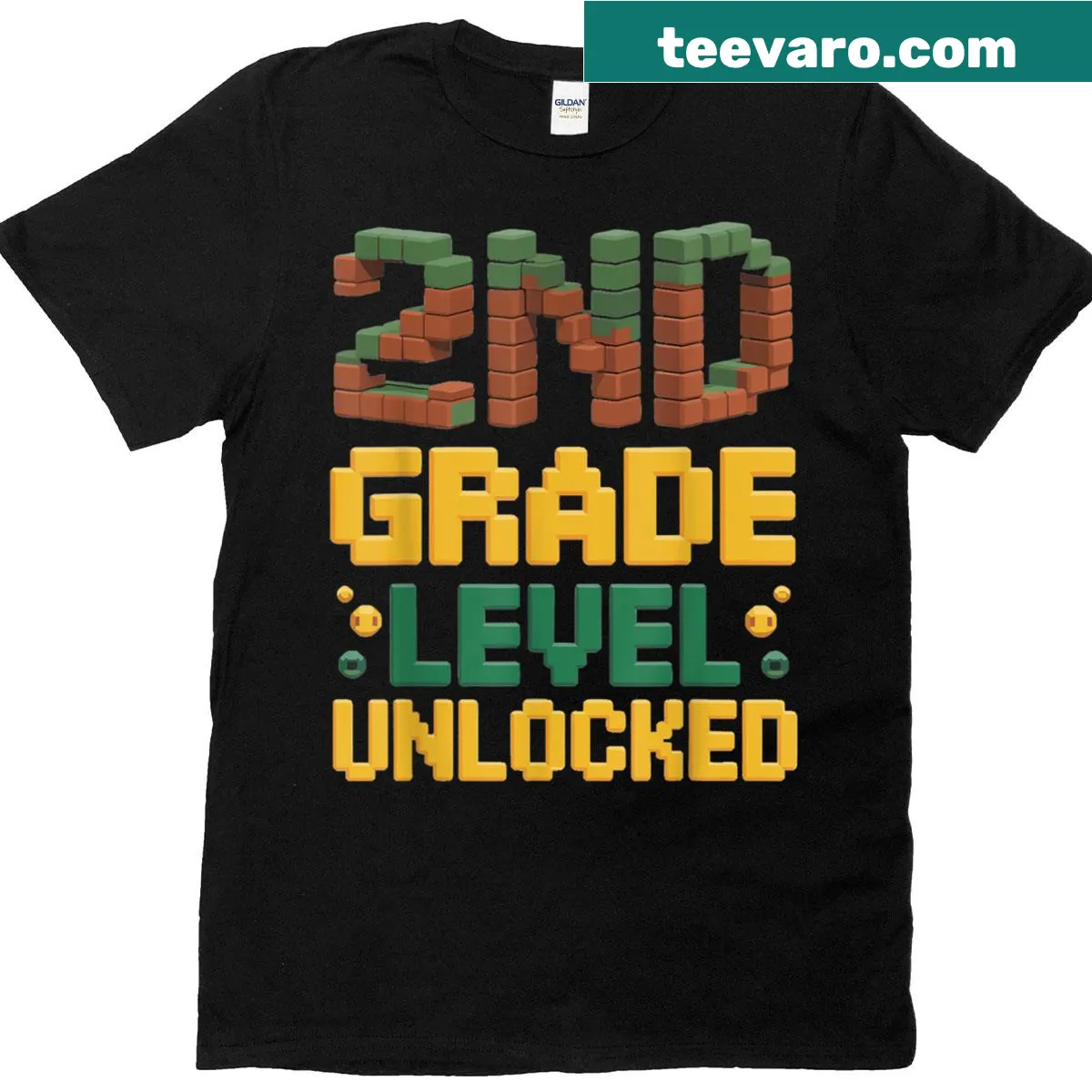 Funny gaming-themed T-shirt for boys starting second grade. — on a men's t-shirt