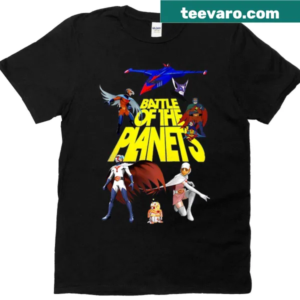 T-shirt featuring imagery from the classic 'Battle of the Planets' series for fans.