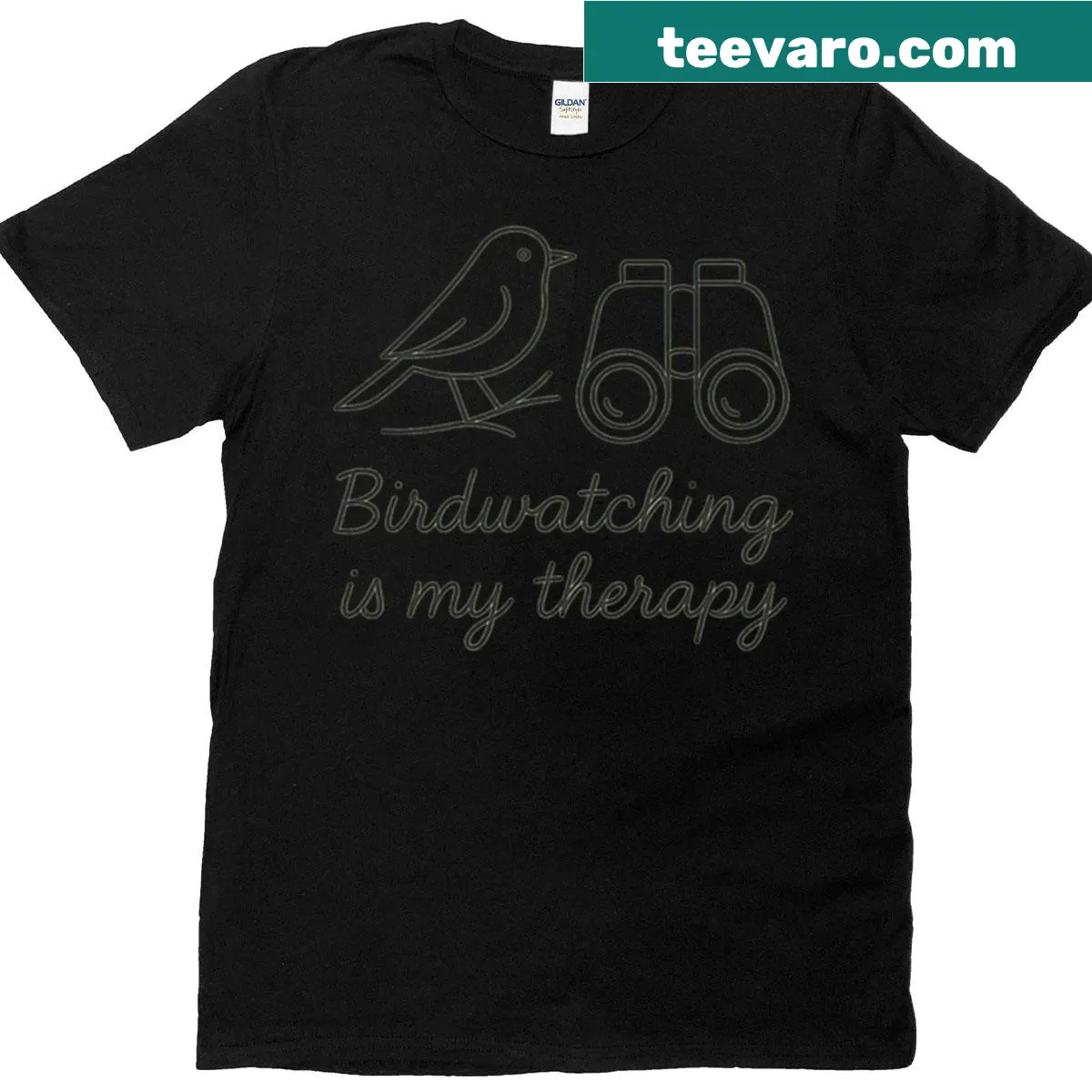 Minimal line art of birds in flight on a birdwatching-themed t-shirt — on a men's t-shirt