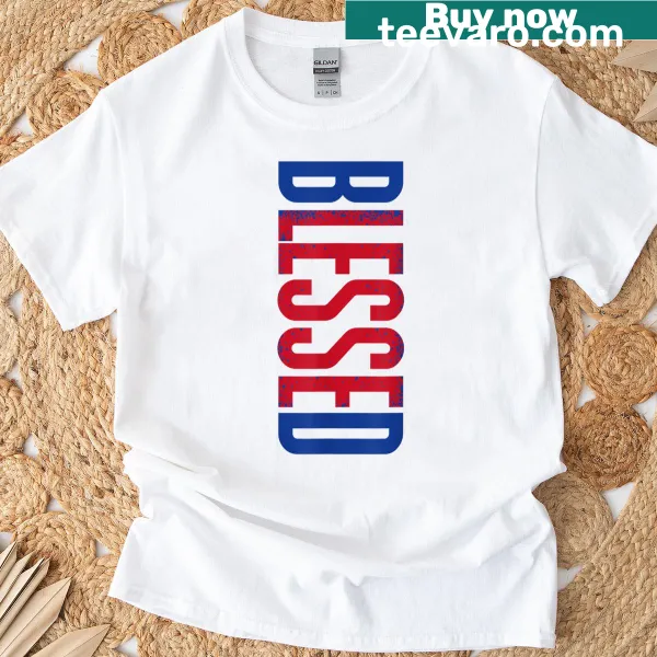 Streetwear tee with Blessed Drip text for urban fashion