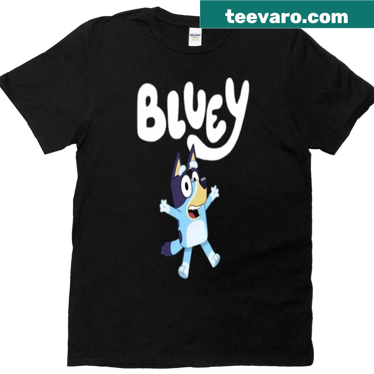 Playful Bluey character design T-shirt for kids — on a men's t-shirt
