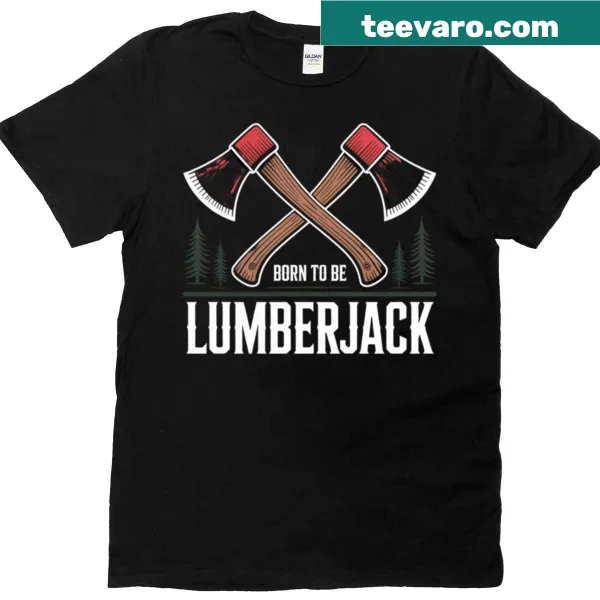 Illustration of crossed axes on a lumberjack-themed t-shirt
