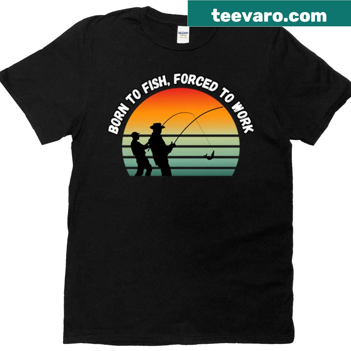 Vintage distressed fishing t-shirt with humorous text — on a men's t-shirt