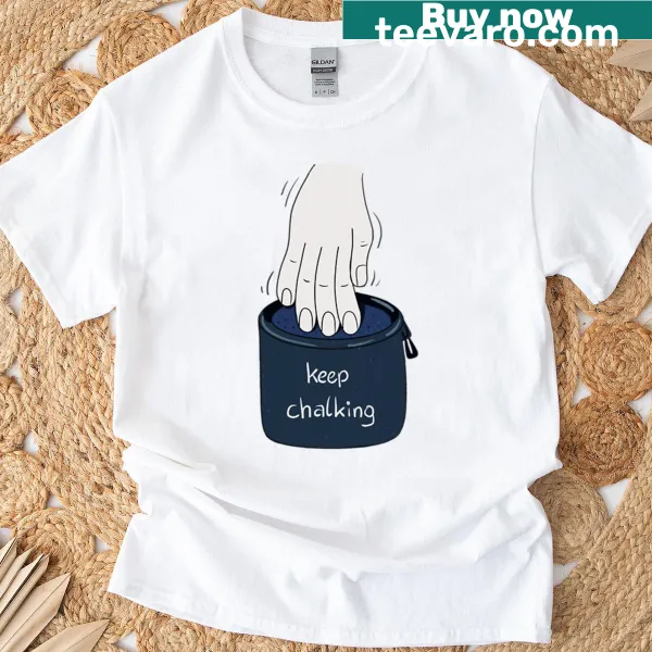 Fun graphic showcasing a chalk bag for climbing enthusiasts