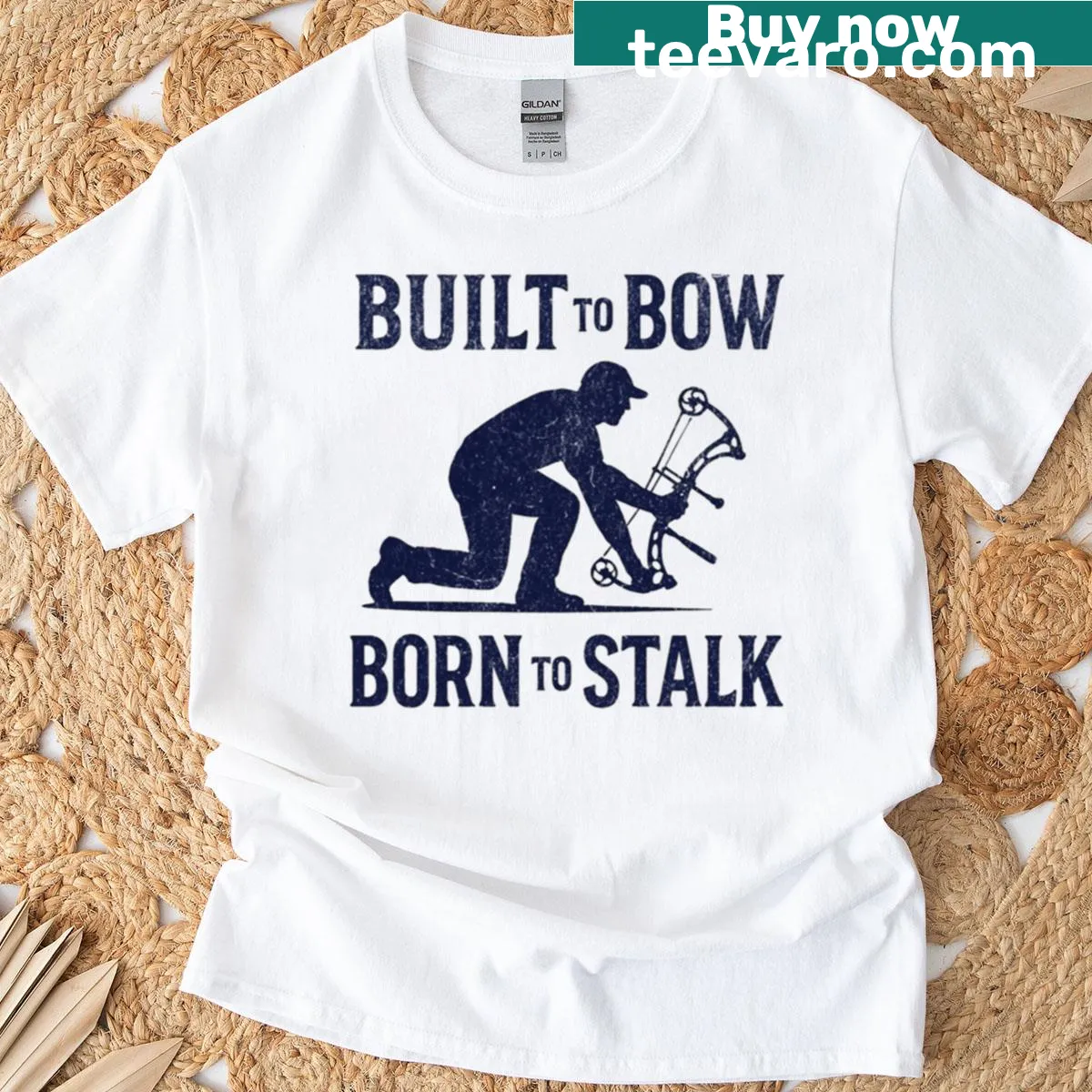 Bow hunting typography t-shirt for enthusiasts — on a men's t-shirt