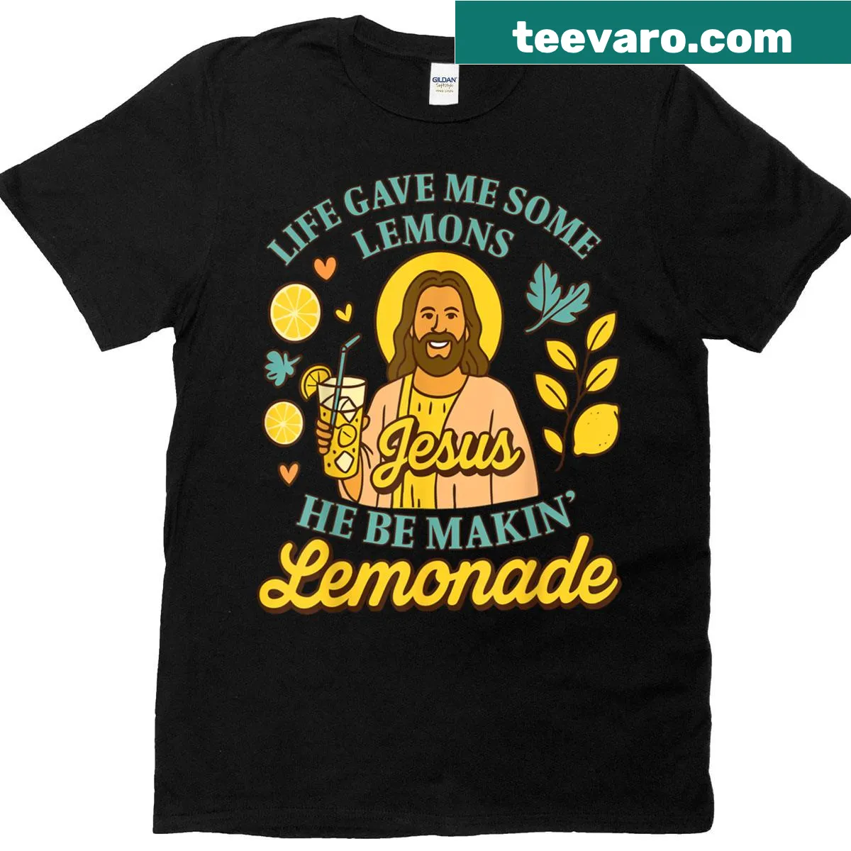 Inspirational Christian text about joy and faith — on a men's t-shirt