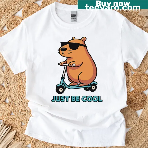 Playful capybara t-shirt with chill cartoon graphic