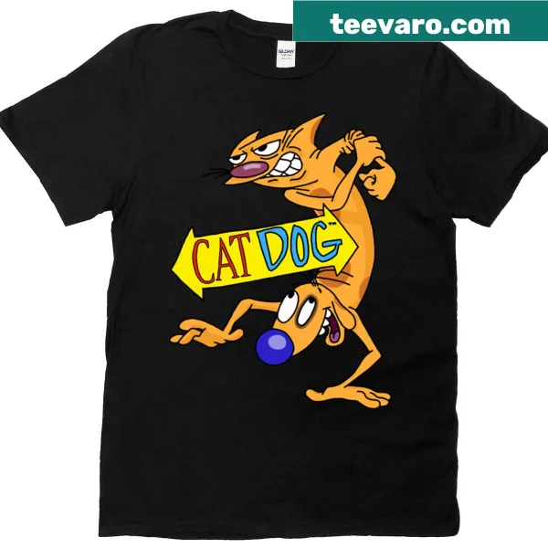 Cartoon dog graphic T-shirt with humorous text
