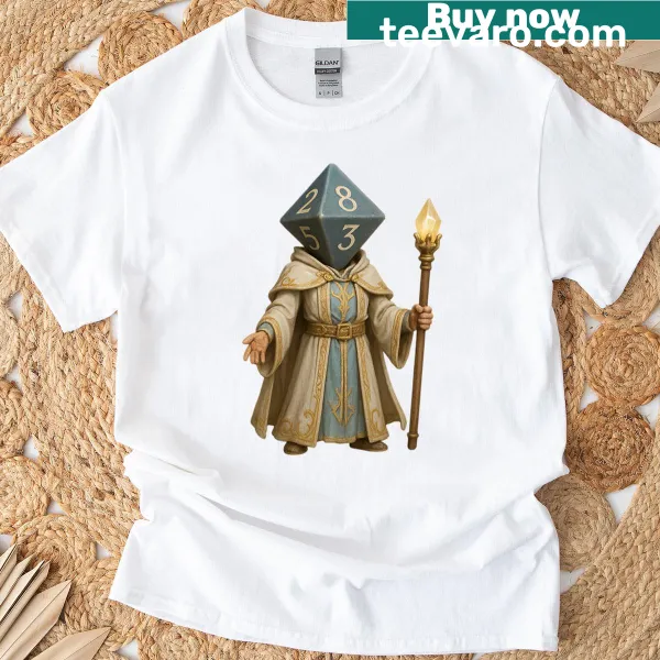 Cleric healer with D8 dice illustration T-shirt