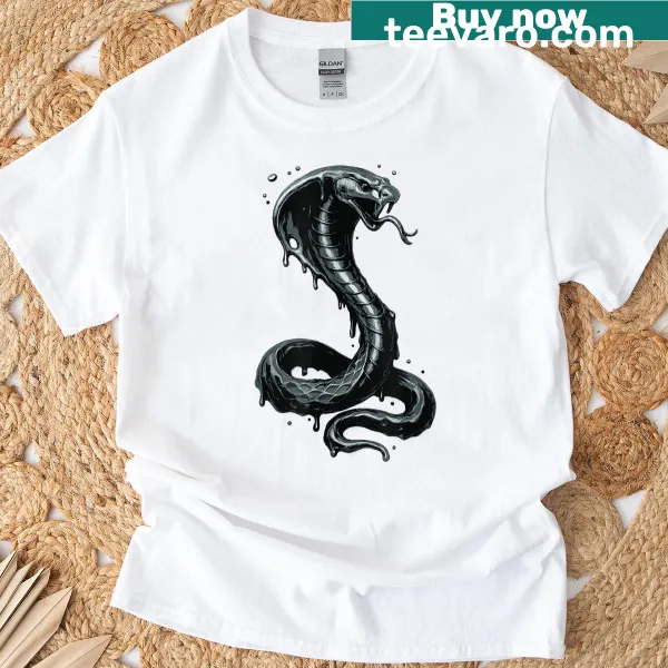 Minimalist silhouette of a cobra snake on T-shirt
