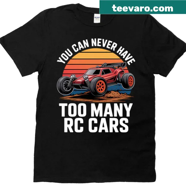 RC car racing T-shirt with dynamic illustration of an RC car