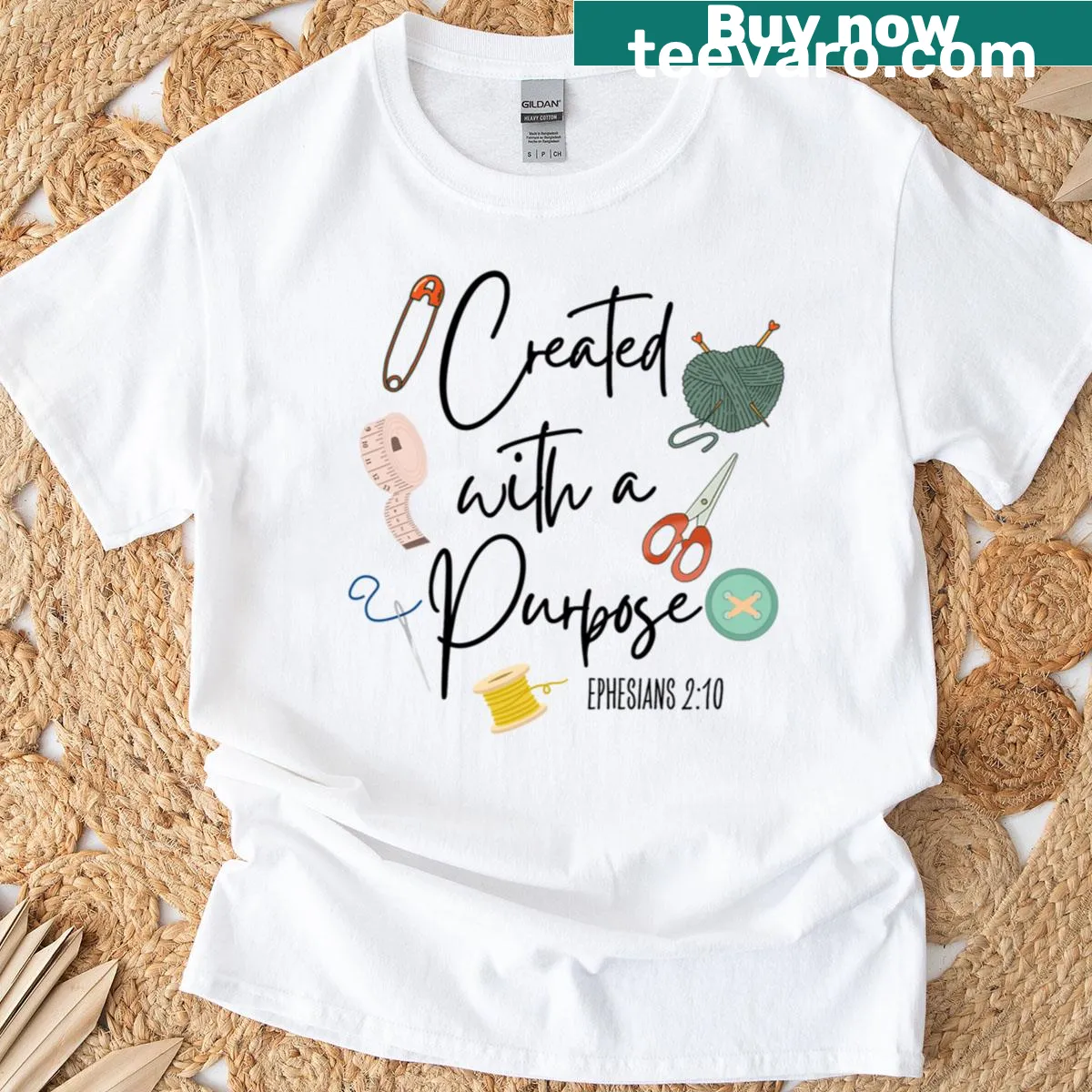 Inspirational 'Created By The Creator' graphic T-shirt — on a men's t-shirt