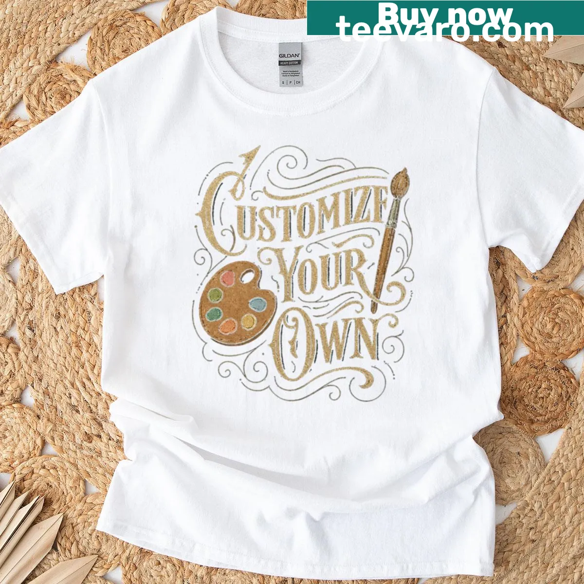 T-shirt with customizable painter's design. — on a men's t-shirt