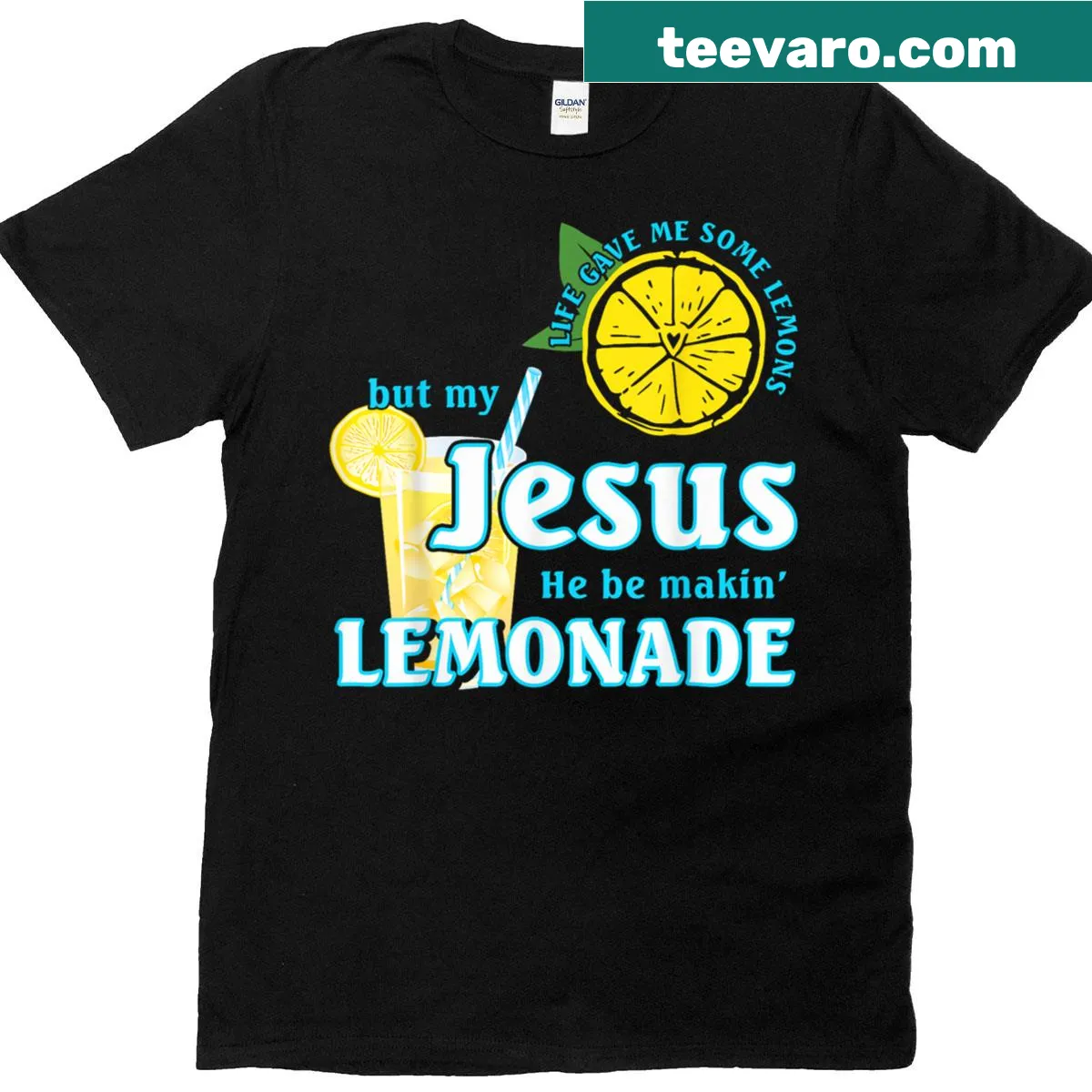 Inspirational graphic T-shirt with 'Life Gave Me Some Lemons' text — on a men's t-shirt