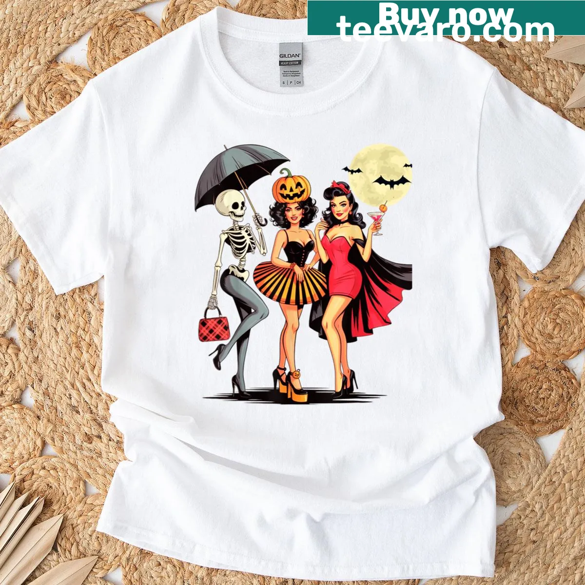 Cute spooky Halloween illustrations on a T-shirt for women and girls — on a men's t-shirt