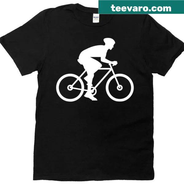 Cycling-themed T-shirt with playful text design