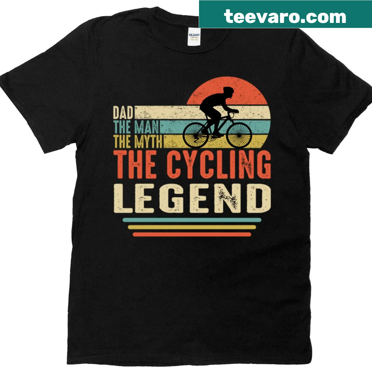 Typography design stating Dad Cycling Legend on a T-shirt. — on a men's t-shirt