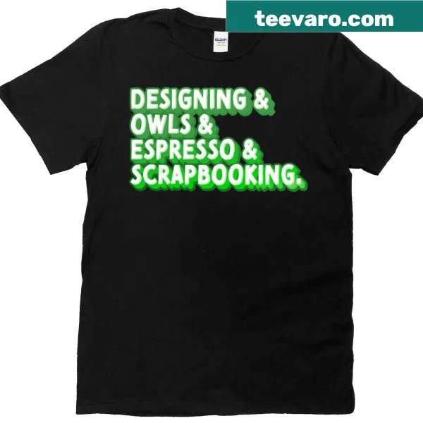 Owl-themed scrapbooking t-shirt with espresso design