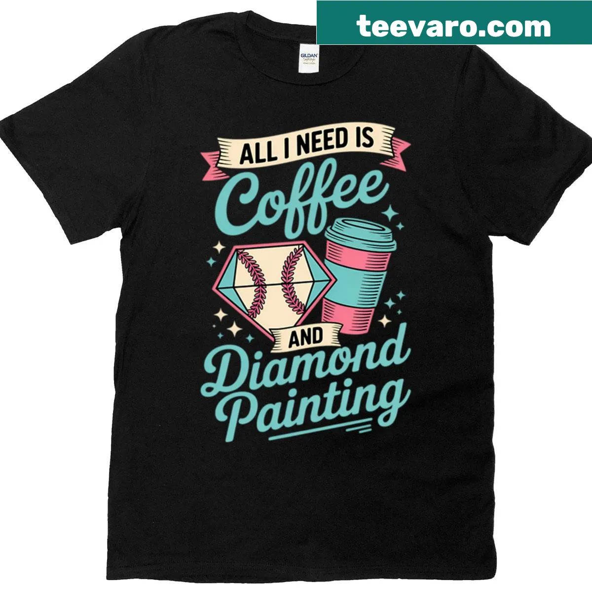 Funny diamond painting T-shirt for crafters — on a men's t-shirt
