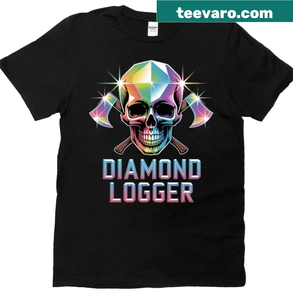 Edgy diamond crystal skull design t-shirt