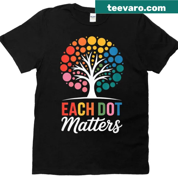 Polka dot tree graphic t-shirt celebrating individuality