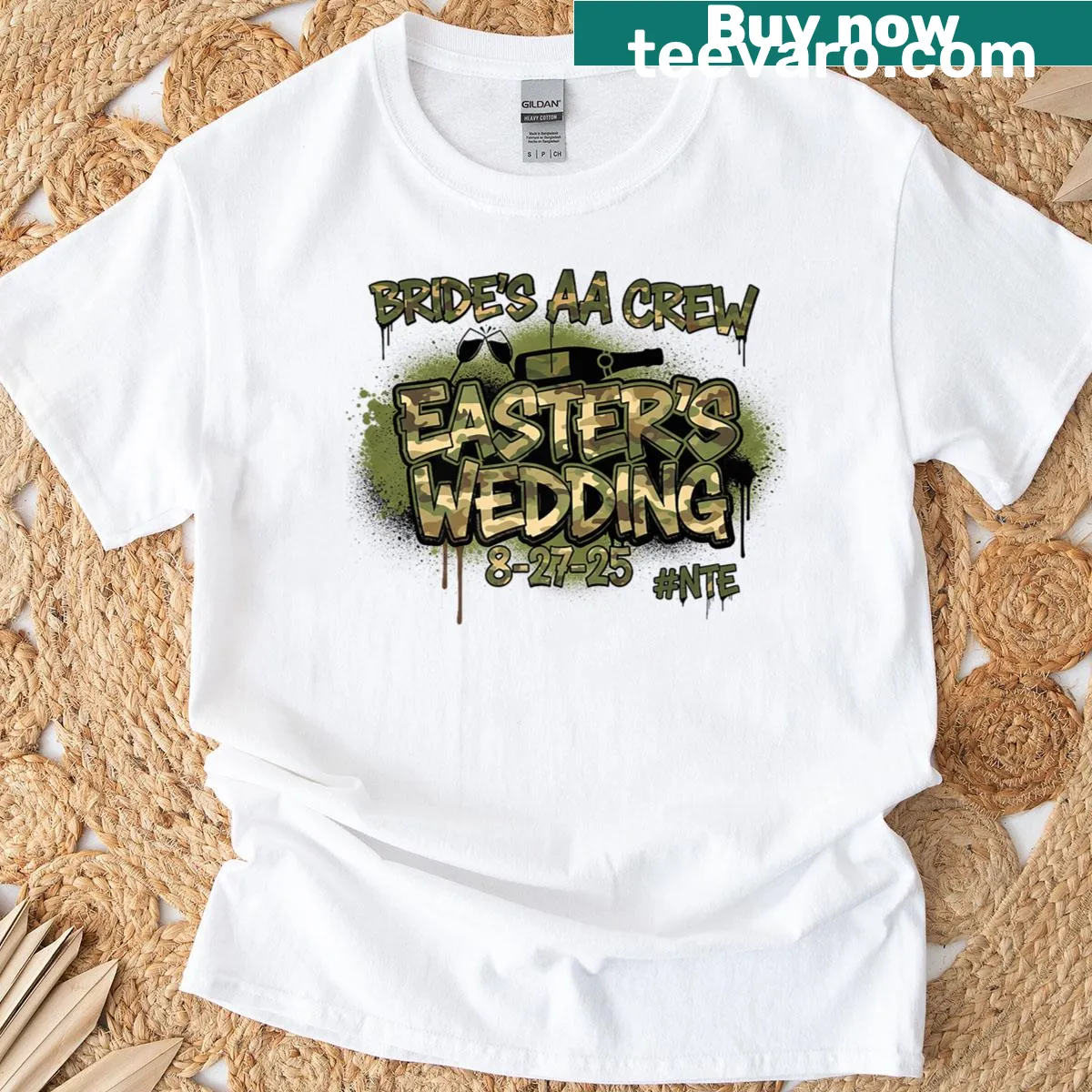 Elegant typography design celebrating Easter weddings — on a men's t-shirt