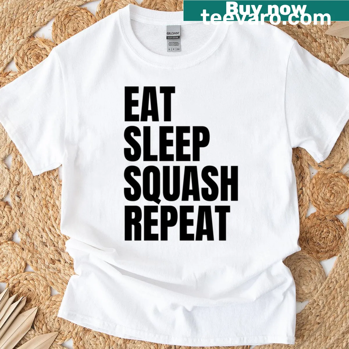 Funny typographic design about squash lifestyle on a t-shirt — on a men's t-shirt
