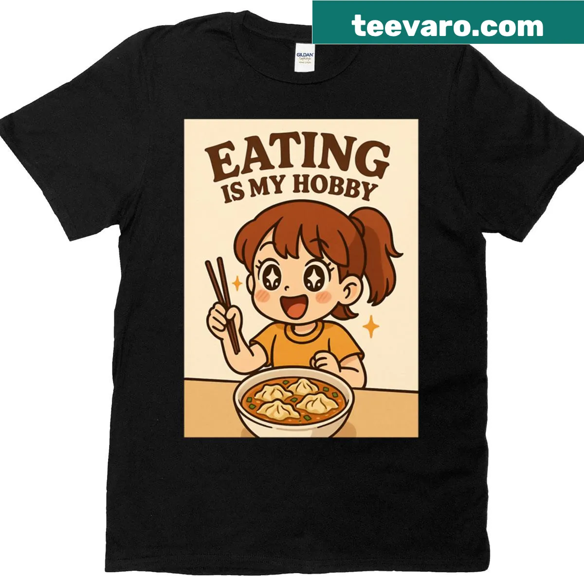 Humorous Eating Is My Hobby shirt with bold typography — on a men's t-shirt