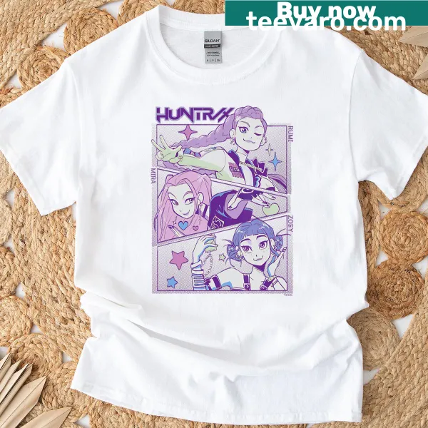 Kpop themed T-shirt with bold logo and animated film elements