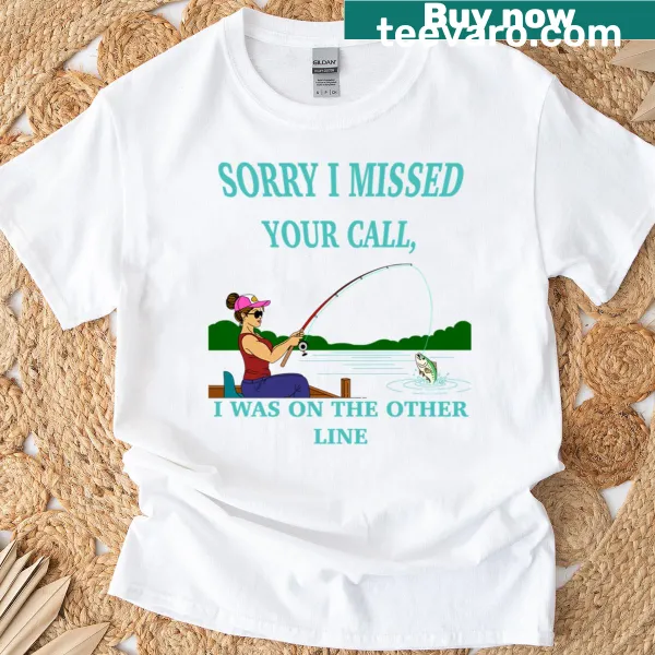 Cartoon-style fishing shirt with a humorous phrase