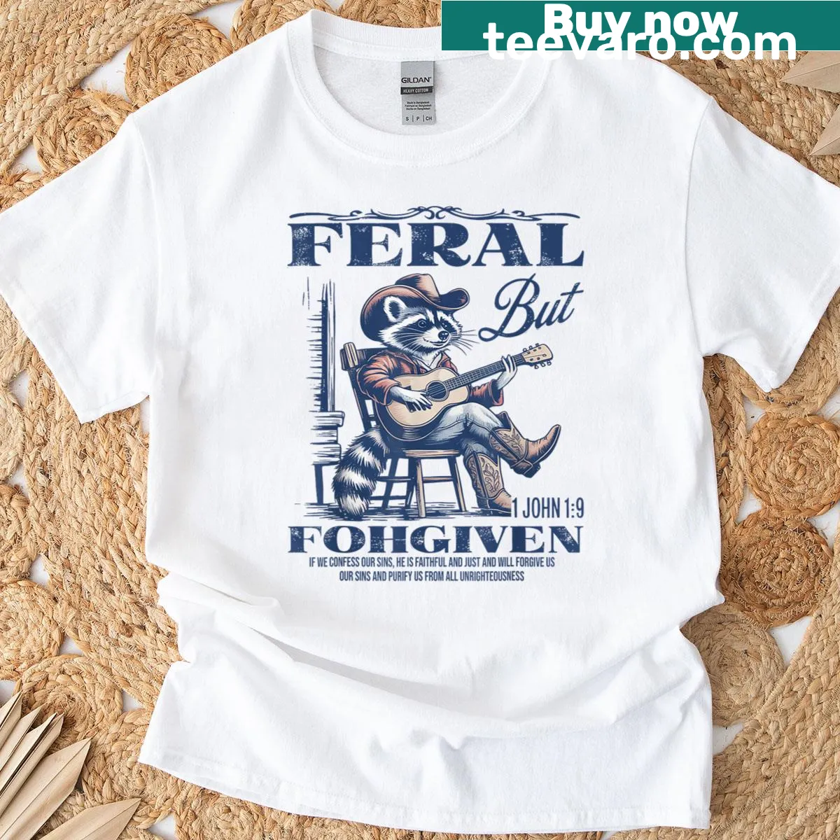Faith-based graphic T-shirt with biblical message — on a men's t-shirt