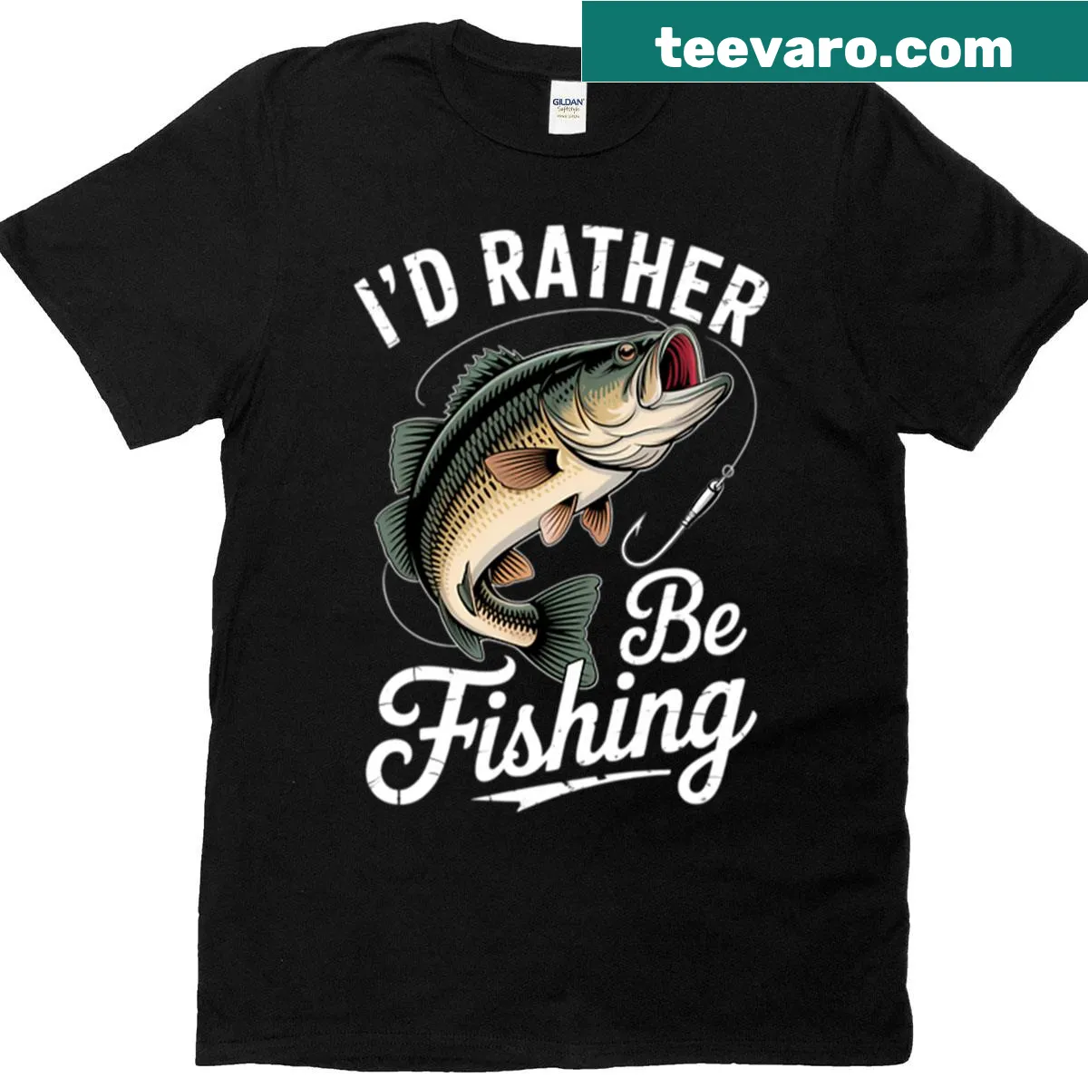 Funny fishing-themed t-shirt with humorous text for fishermen — on a men's t-shirt