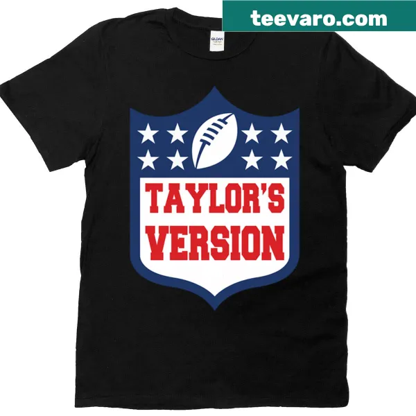 Football-themed T-shirt with playful typography celebrating Taylors version
