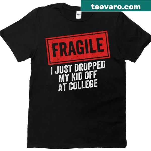 Funny vintage-style mom t-shirt about dropping kid off at college