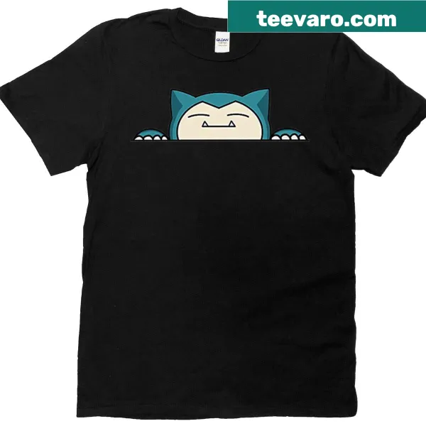 Cartoon Snorlax T-shirt with a humorous anime-inspired design