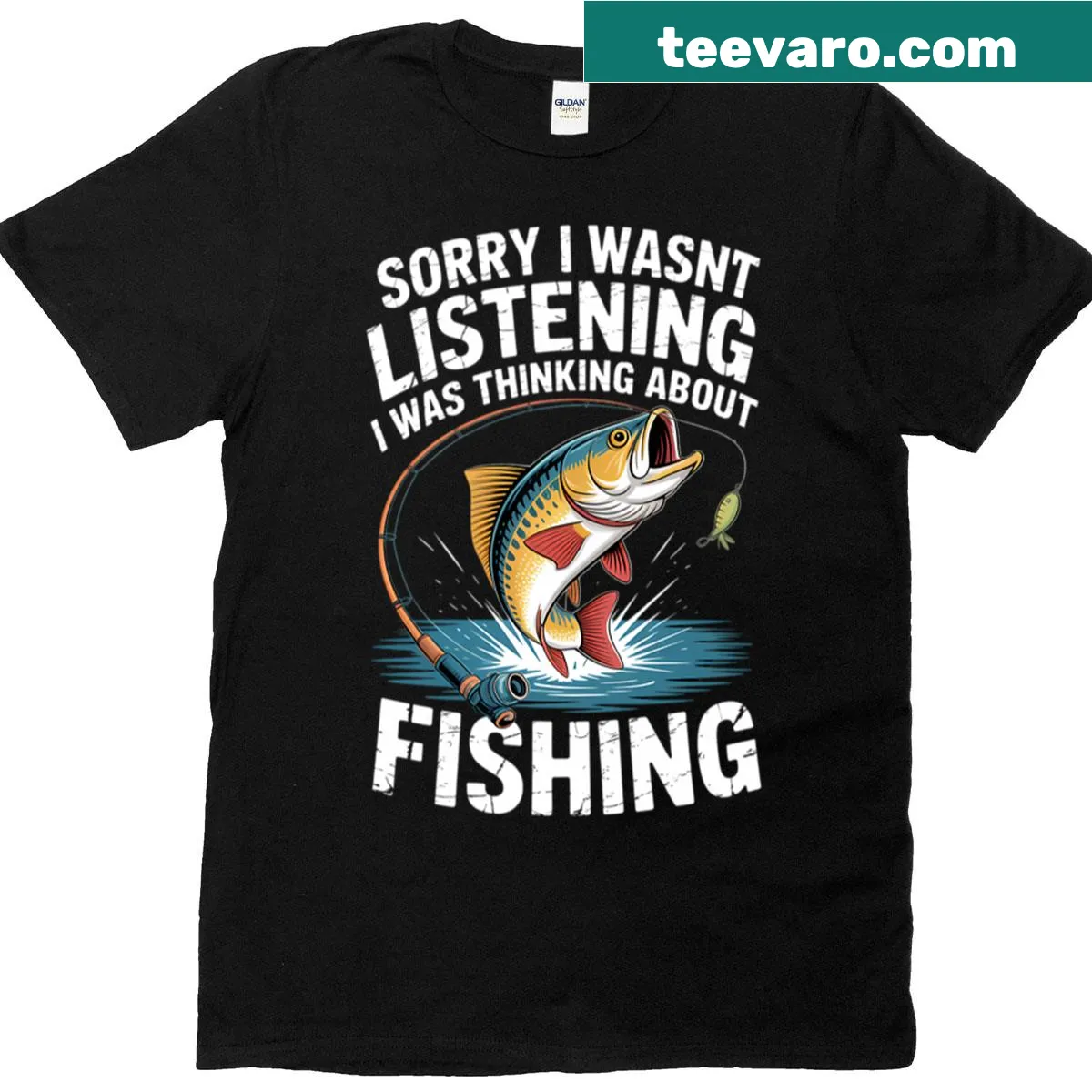 Funny fishing-themed t-shirt for fishing enthusiasts — on a men's t-shirt