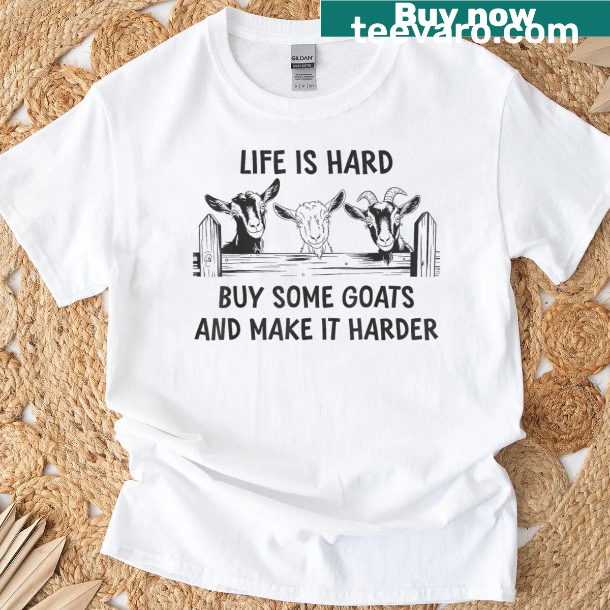 Funny goat-themed t-shirt for goat lovers — on a men's t-shirt