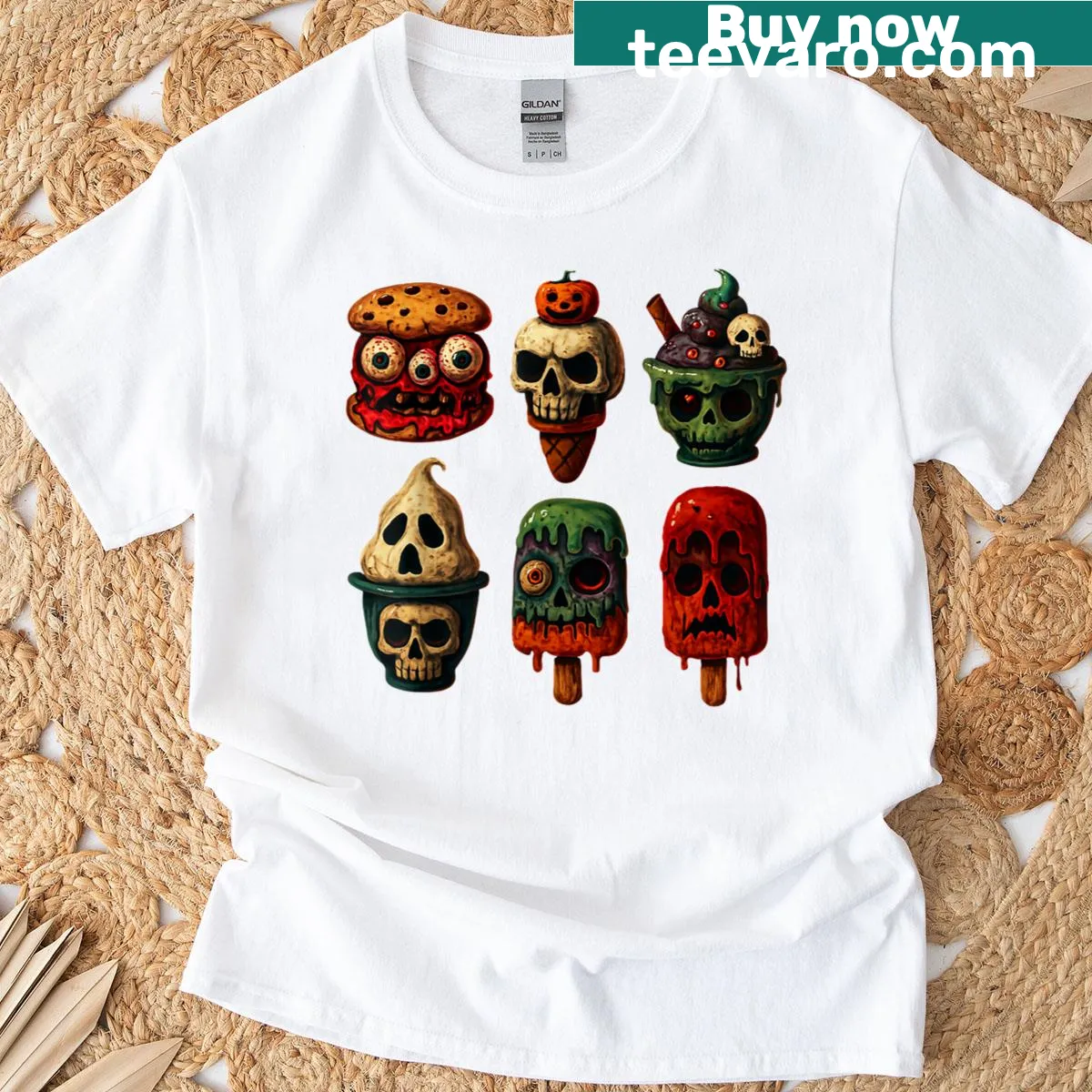 Popsicle horror movie design on men's summer Halloween t-shirt — on a men's t-shirt