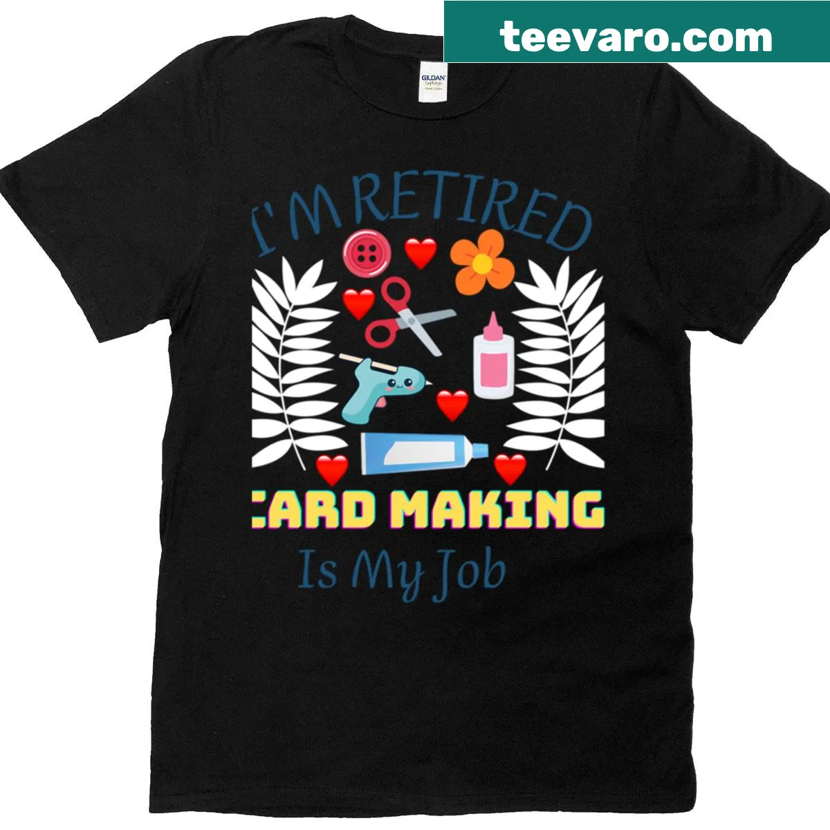 T-shirt celebrating retired card makers with humorous text. — on a men's t-shirt