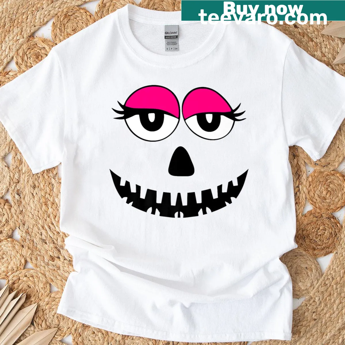 Whimsical Halloween T-shirt with a pumpkin face and funny phrase — on a men's t-shirt
