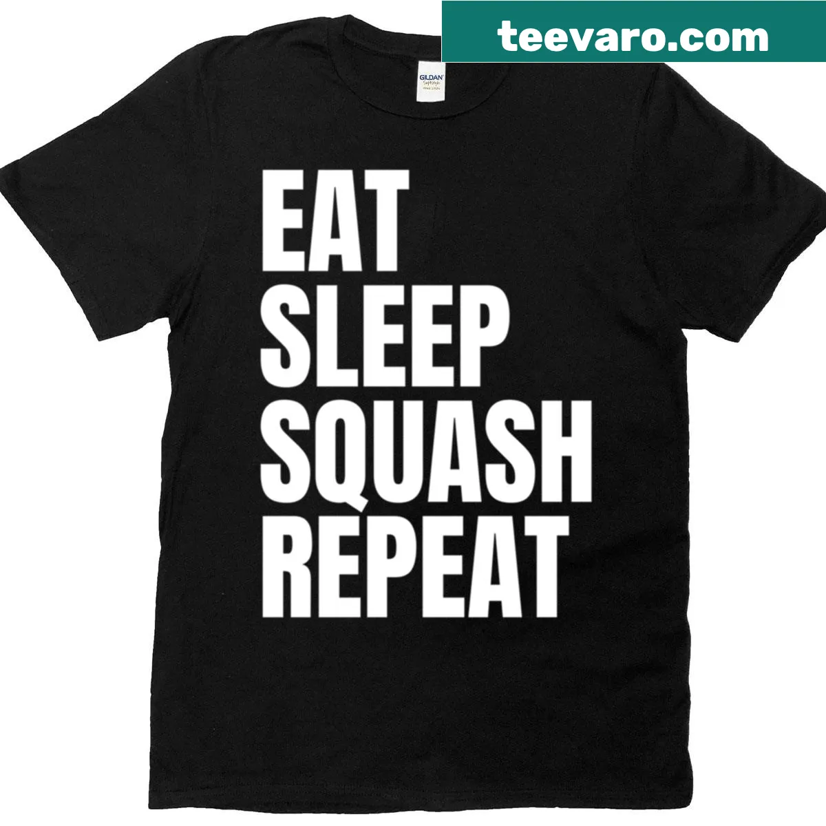 Humorous squash-themed illustration on a funny t-shirt. — on a men's t-shirt