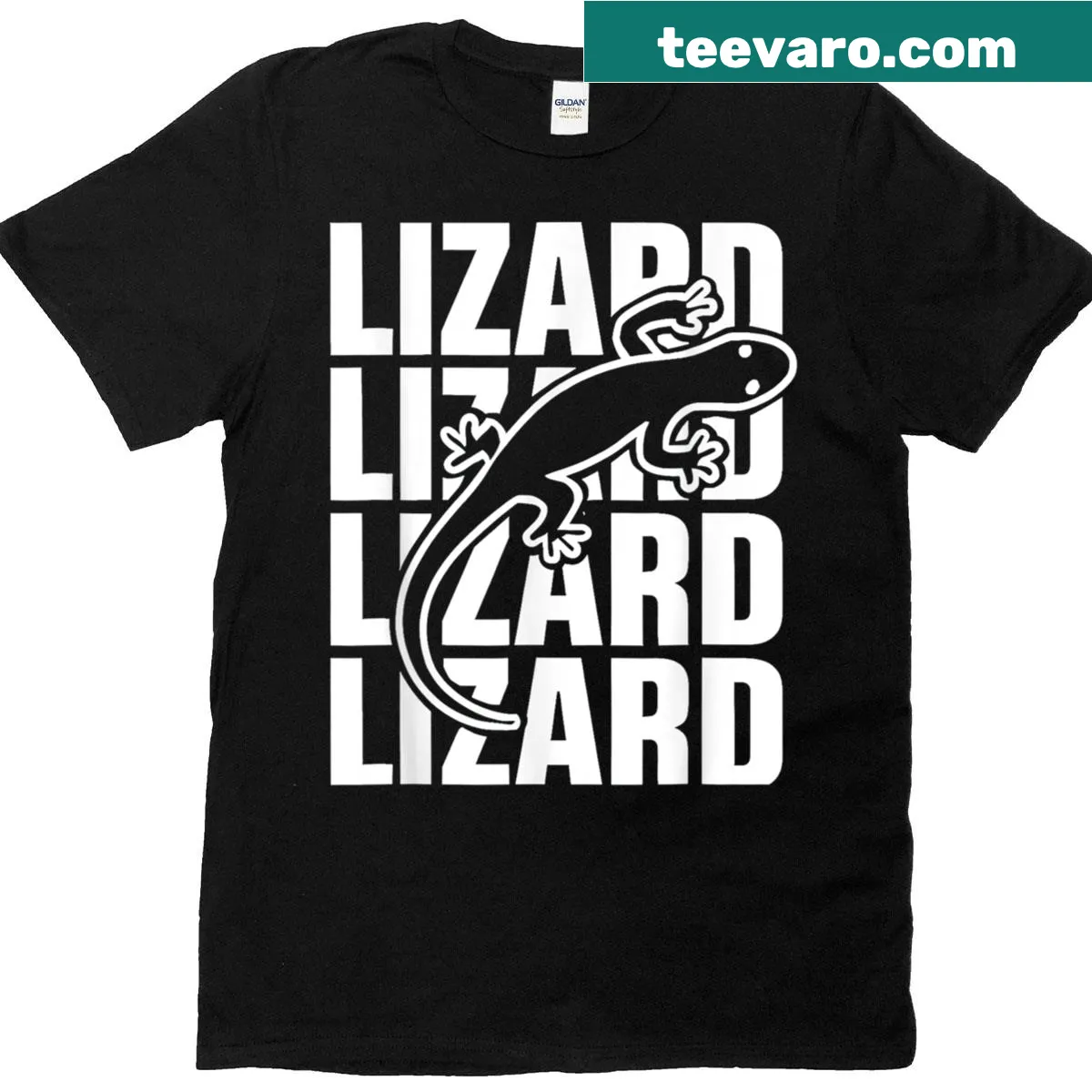 Quirky lizard meme graphic t-shirt with funny designs — on a men's t-shirt