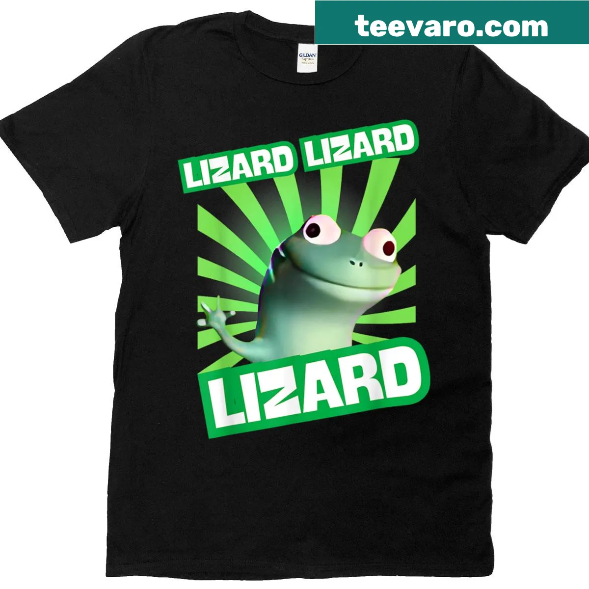 Weirdcore-themed t-shirt featuring lizard graphics and meme humor — on a men's t-shirt