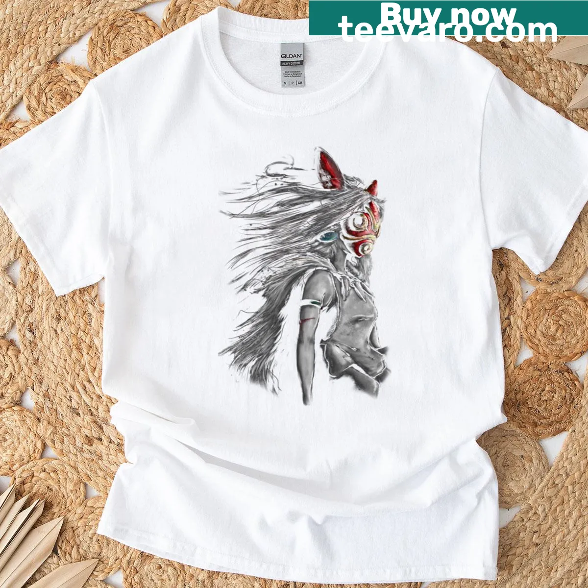 Illustration of a fierce princess on a T-shirt — on a men's t-shirt