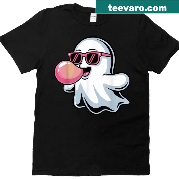 Cute ghost blowing bubblegum design for toddler t-shirt