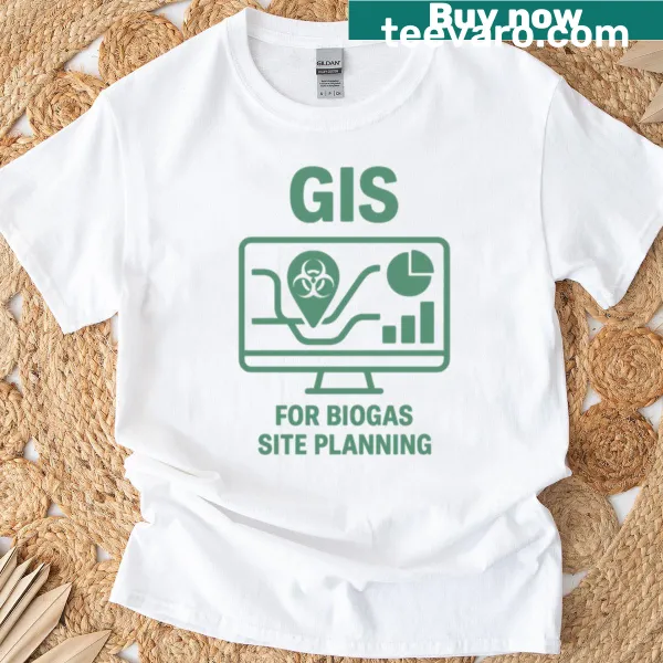 GIS Energy Planning t-shirt featuring biogas analysis graphic