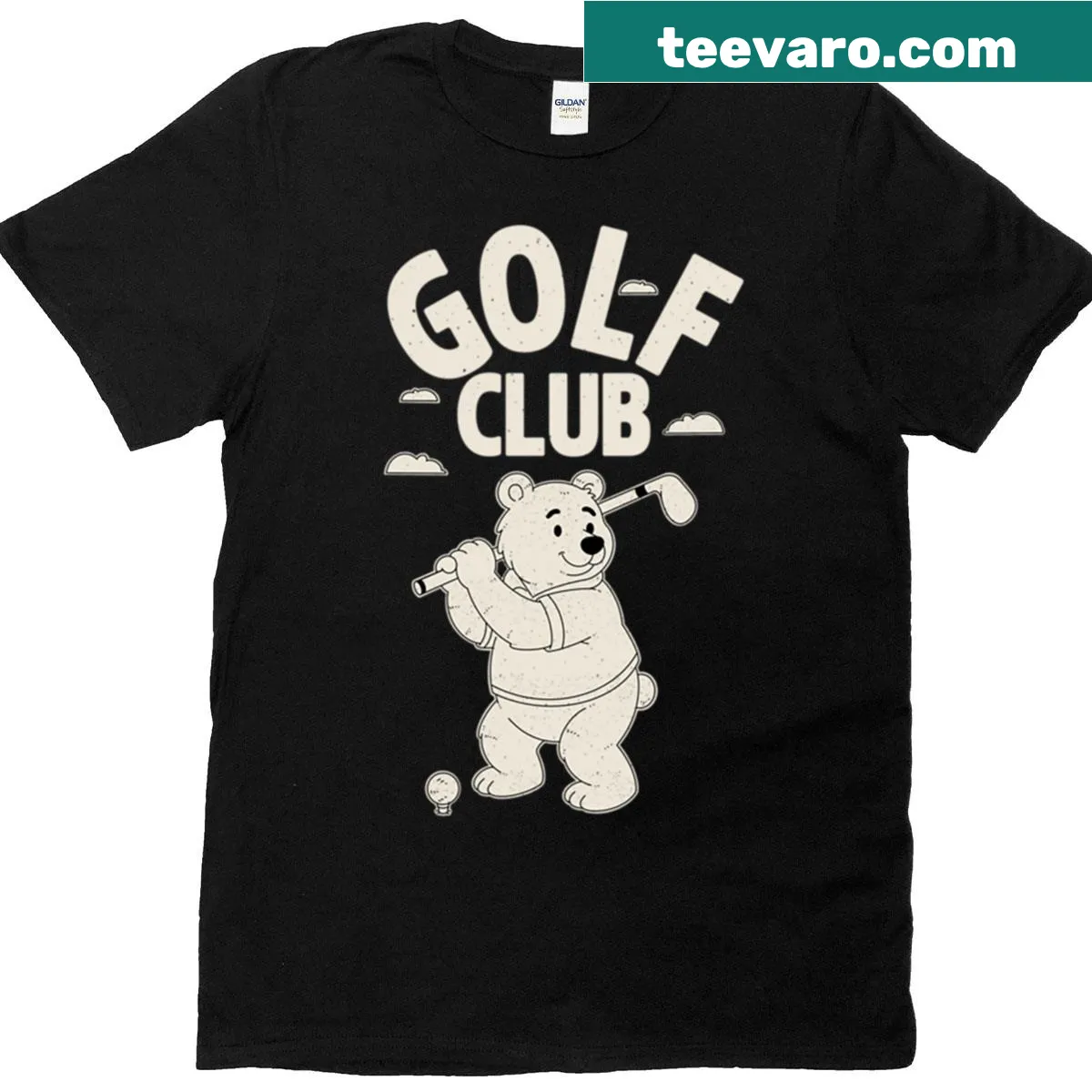 Golf-themed t-shirt with bold typography celebrating the sport — on a men's t-shirt